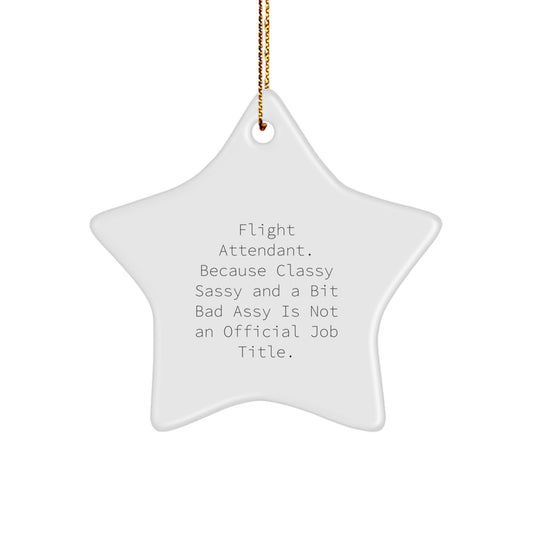 Funny Flight Attendant Gifts, Star Ornament for Christmas Unique Gifts from Friends to Flight Attendants - Image 1