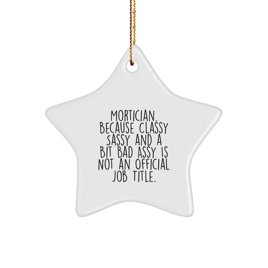 Unique Mortician Gifts, Classy Sassy And A Bit Fearlessy Star Ornament, Christmas Memorable Presents for Mortician Friends, Family, or Coworkers from - Image 1