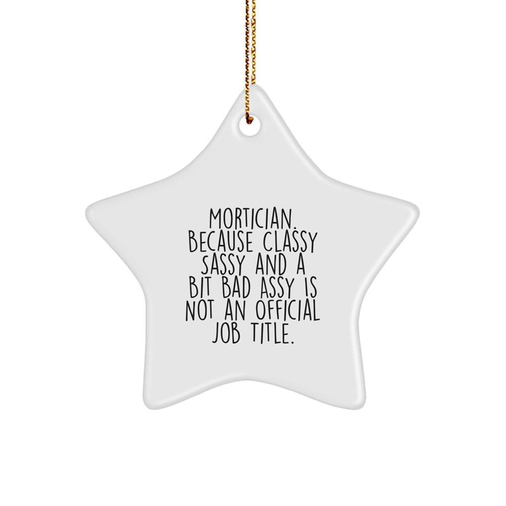 Unique Mortician Gifts, Classy Sassy And A Bit Fearlessy Star Ornament, Christmas Memorable Presents for Mortician Friends, Family, or Coworkers from - Image 1