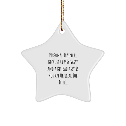 Personal Trainer Gifts from Friends - Funny Star Ornament, Inspirational Quote, Christmas Unique Gifts for Men, Women, Coworkers, Family - Image 1