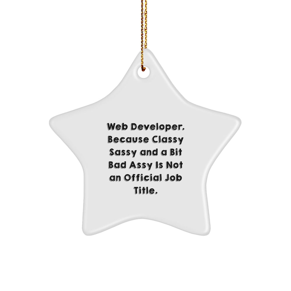 Web Developer Classy Sassy Star Ornament, Funny Quote, Christmas Unique Gifts from Friends to Web Developers - Image 1