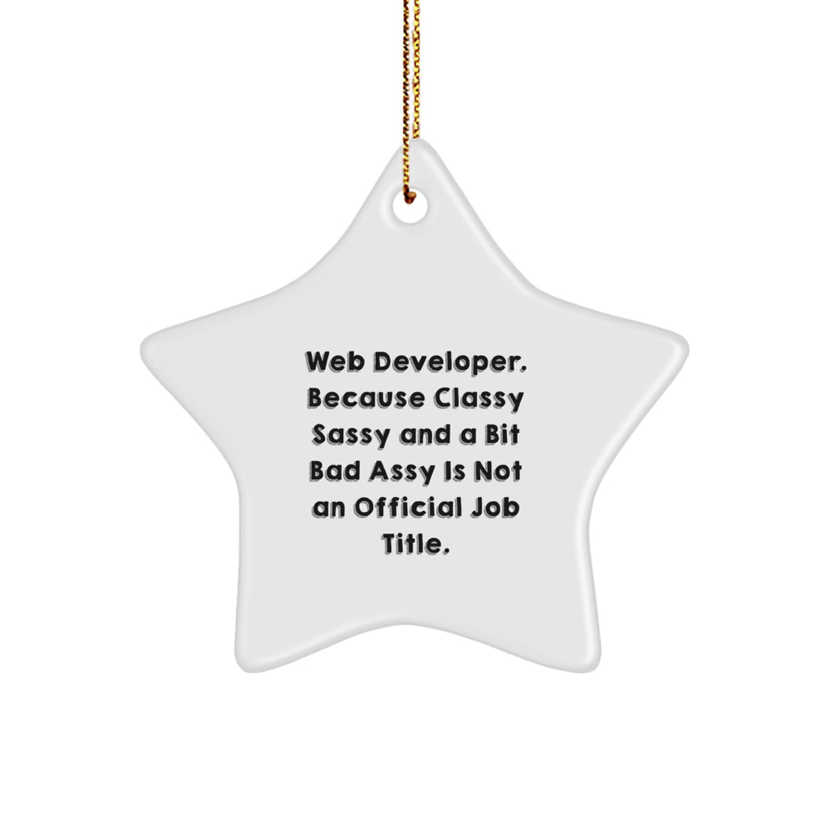 Web Developer Classy Sassy Star Ornament, Funny Quote, Christmas Unique Gifts from Friends to Web Developers - Image 1
