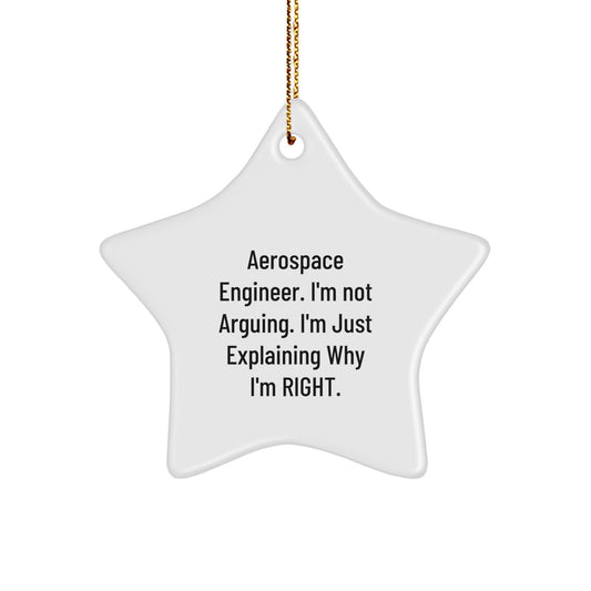 Aerospace Engineer Star Ornament, Funny Quote Gifts from Friends to Men, Christmas Unique Presents for Him - Image 1
