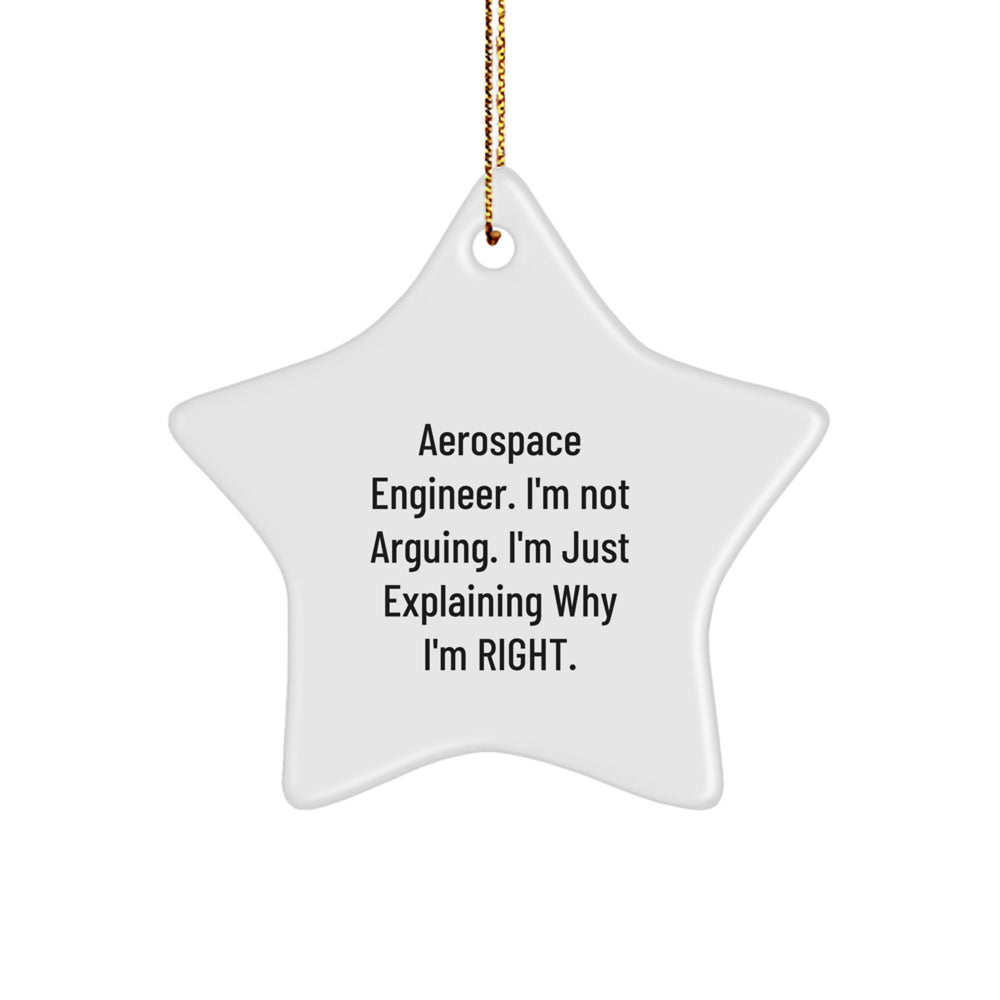 Aerospace Engineer Star Ornament, Funny Quote Gifts from Friends to Men, Christmas Unique Presents for Him - Image 1