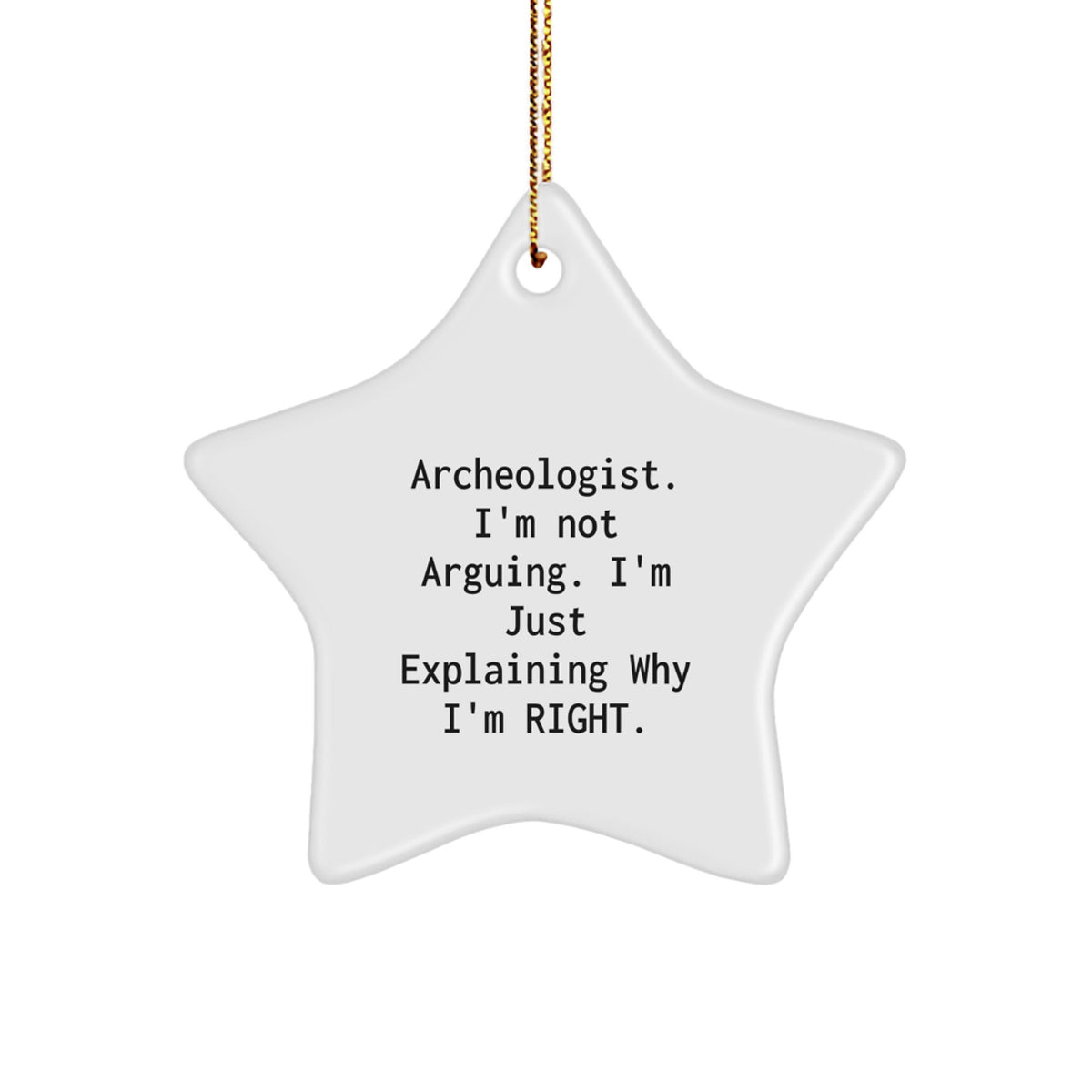 Gifts from Friends for Archeologists - Star Ornament, Funny Quote, White, 3.25" Tall - Christmas Unique Gifts for Archeologists - Image 1