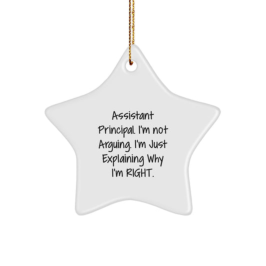 Funny Assistant Principal Gifts, Christmas Star Ornament, 'I'm Not Arguing. I'm Just Explaining Why I'm Right.' Gifts from Friends to Assistant Principal - Image 1