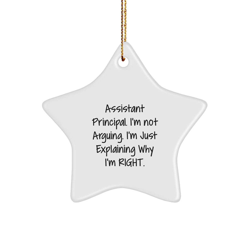 Funny Assistant Principal Gifts, Christmas Star Ornament, 'I'm Not Arguing. I'm Just Explaining Why I'm Right.' Gifts from Friends to Assistant Principal - Image 1