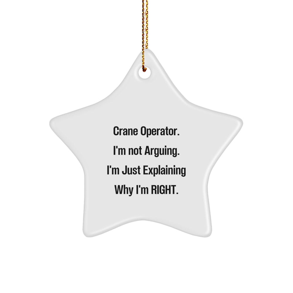 Crane Operator Gifts from Friends - Star Ornament with Funny Quote | Gifts for Him - Unique Christmas Unique Gifts - Image 1