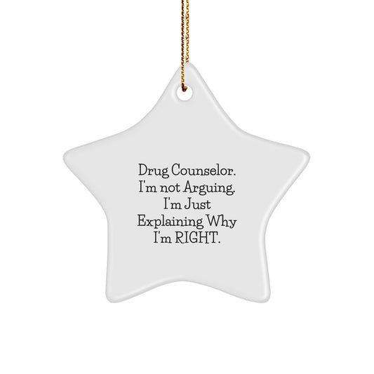 Funny Drug Counselor Gifts from Friends, Funny Star Ornament for Drug Counselor Christmas Unique Gifts, Gifts for Drug Counselor Men Women Friends - Image 1