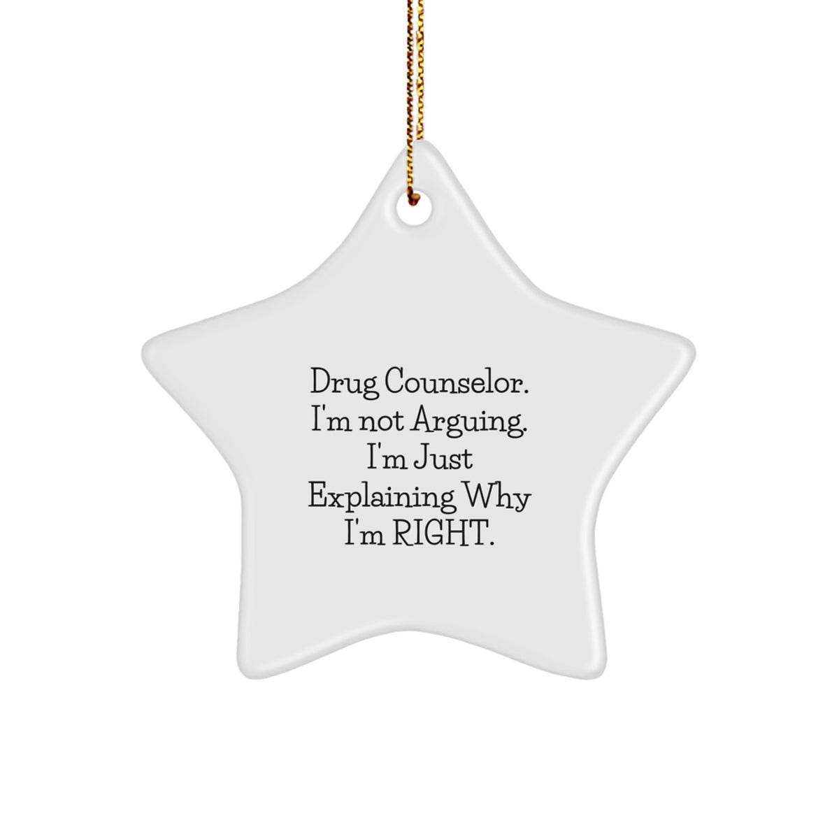 Funny Drug Counselor Gifts from Friends, Funny Star Ornament for Drug Counselor Christmas Unique Gifts, Gifts for Drug Counselor Men Women Friends - Image 1