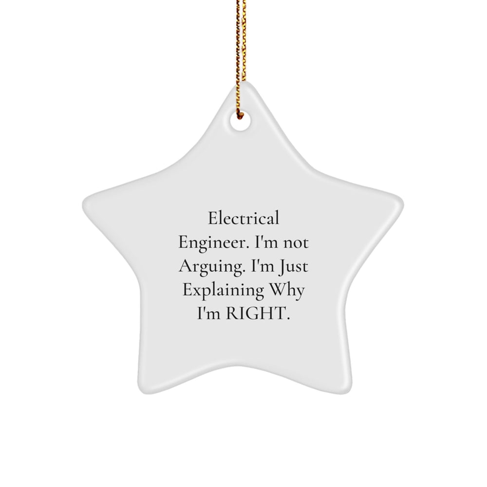 Electrical Engineer Gifts from Friends, Gifts for Electrical Engineers, Funny Star Ornament, Christmas Unique Presents - Image 1