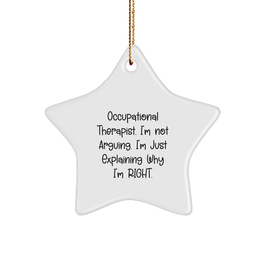 Funny Occupational Therapist Gifts from Friends, Christmas Unique Star Ornaments for Men and Women, 'I'm Not Arguing. I'm Just Explaining Why I'm Right.' Quote - Image 1