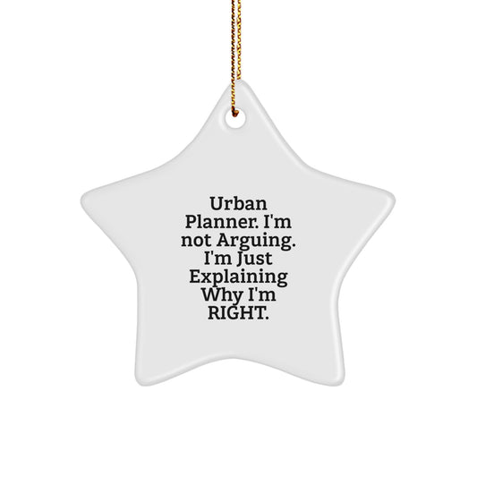 Urban Planner Star Ornament Gifts from Friends - Funny Quote, White Color, 3.25'' Tall, Durable MDF Material, Perfect for Christmas - Image 1