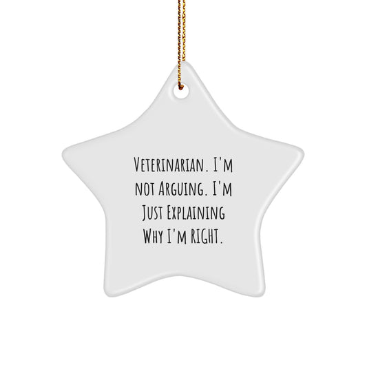 Funny Veterinarian Star Ornaments Gifts from Family for Christmas Unique Decorations - Image 1