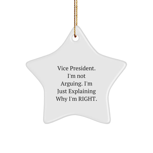 Funny Vice President Star Ornament Gifts from Friends, Vice President Funny Christmas Unique Gifts for Vice President, Vice President Star Ornament - Image 1