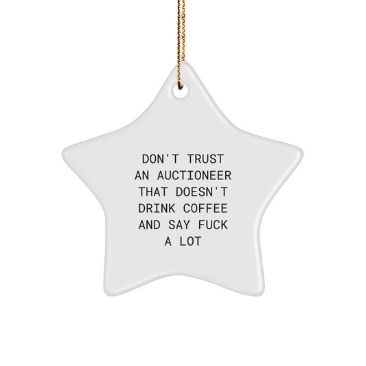 Funny Auctioneer Gifts from Friends, Unique Star Ornament for Auctioneer, Inspirational Christmas Unique Gifts - Image 1