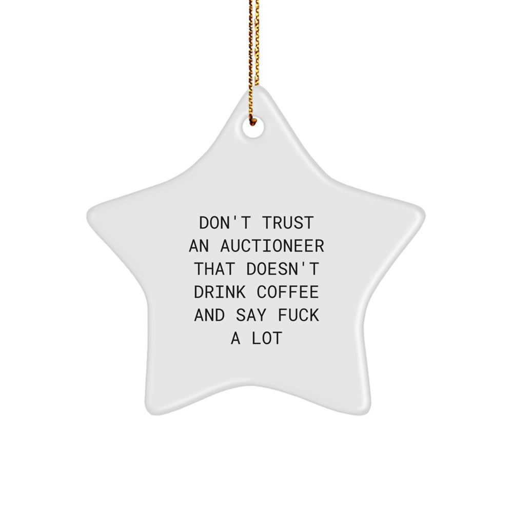 Funny Auctioneer Gifts from Friends, Unique Star Ornament for Auctioneer, Inspirational Christmas Unique Gifts - Image 1