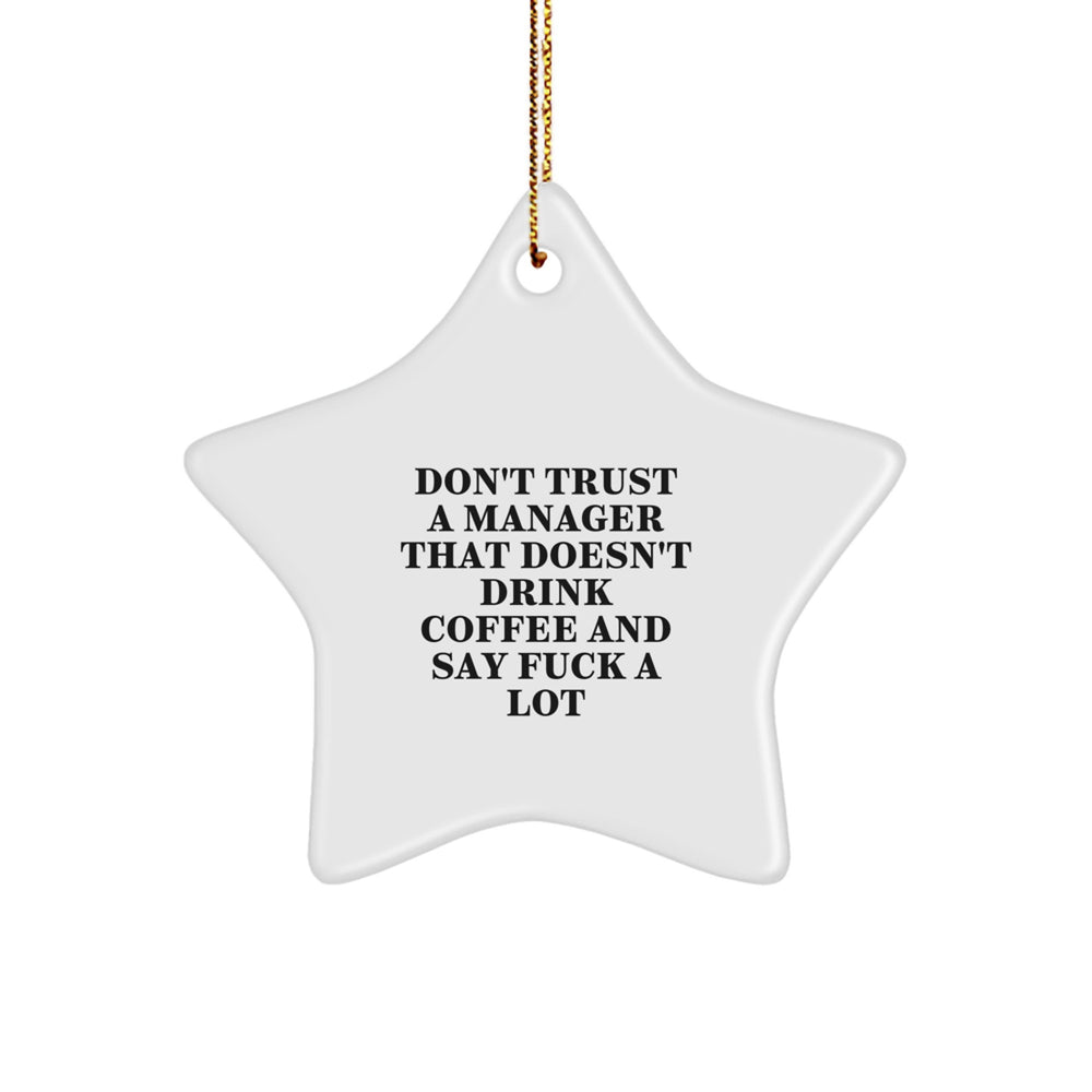 Funny Manager Gifts: Gifts from Friends for Manager, Star Ornament with 'Don't Trust' Quote, Christmas Unique Gifts - Image 1