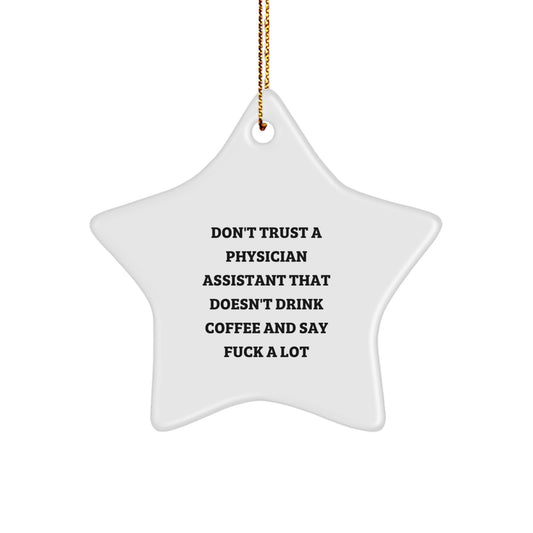 Funny Physician Assistant Gifts, Star Ornament Quote, Christmas Decor, Gifts from Friends for Men or Women, Physician Assistant Humor, Star Ornament Decor - Image 1