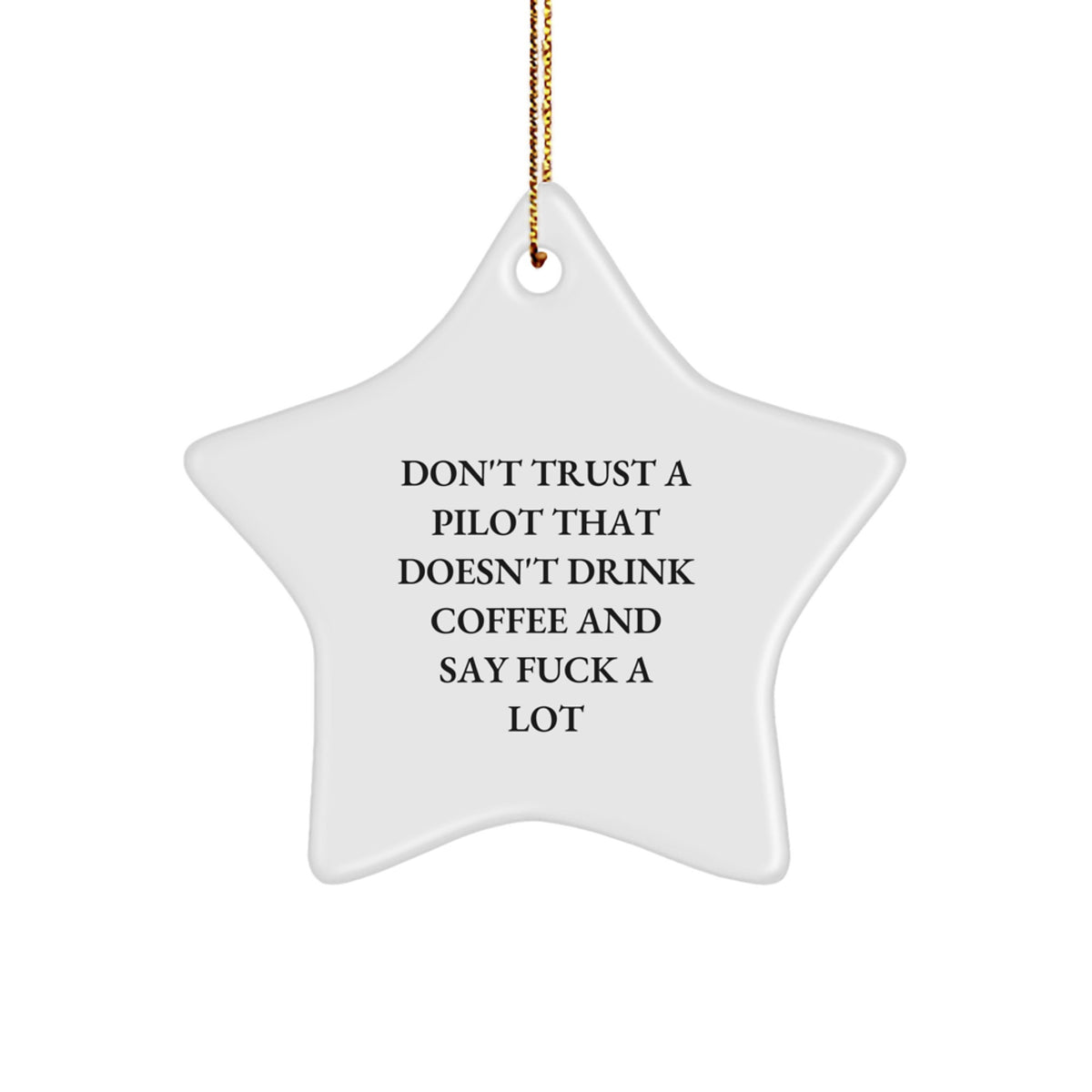 Funny Pilot Gifts for Men - 'Don't Trust...' Star Ornament, Christmas Unique Presents from Friends - Image 1