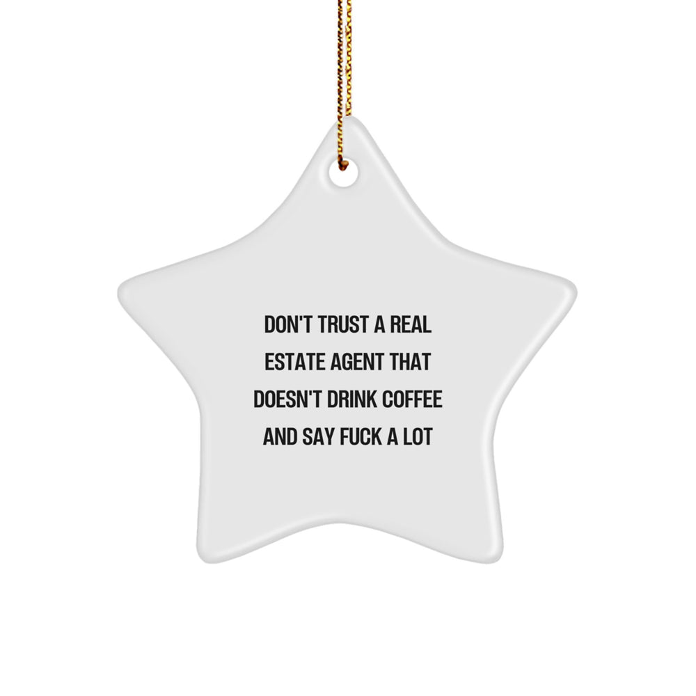 Funny Gifts for Real Estate Agent, Cute Star Ornament for Men, Christmas Unique Gifts from Friends - Image 1