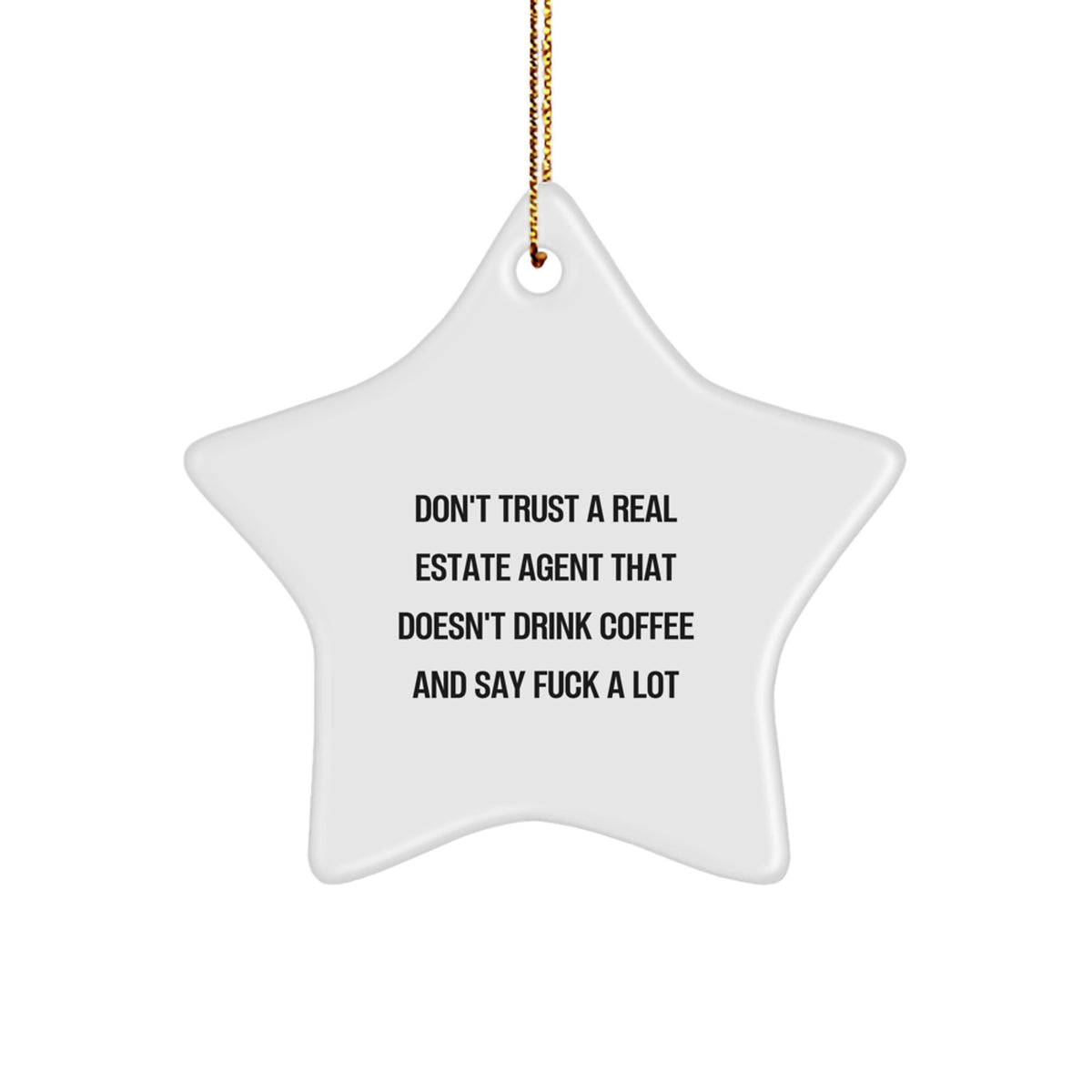 Funny Gifts for Real Estate Agent, Cute Star Ornament for Men, Christmas Unique Gifts from Friends - Image 1