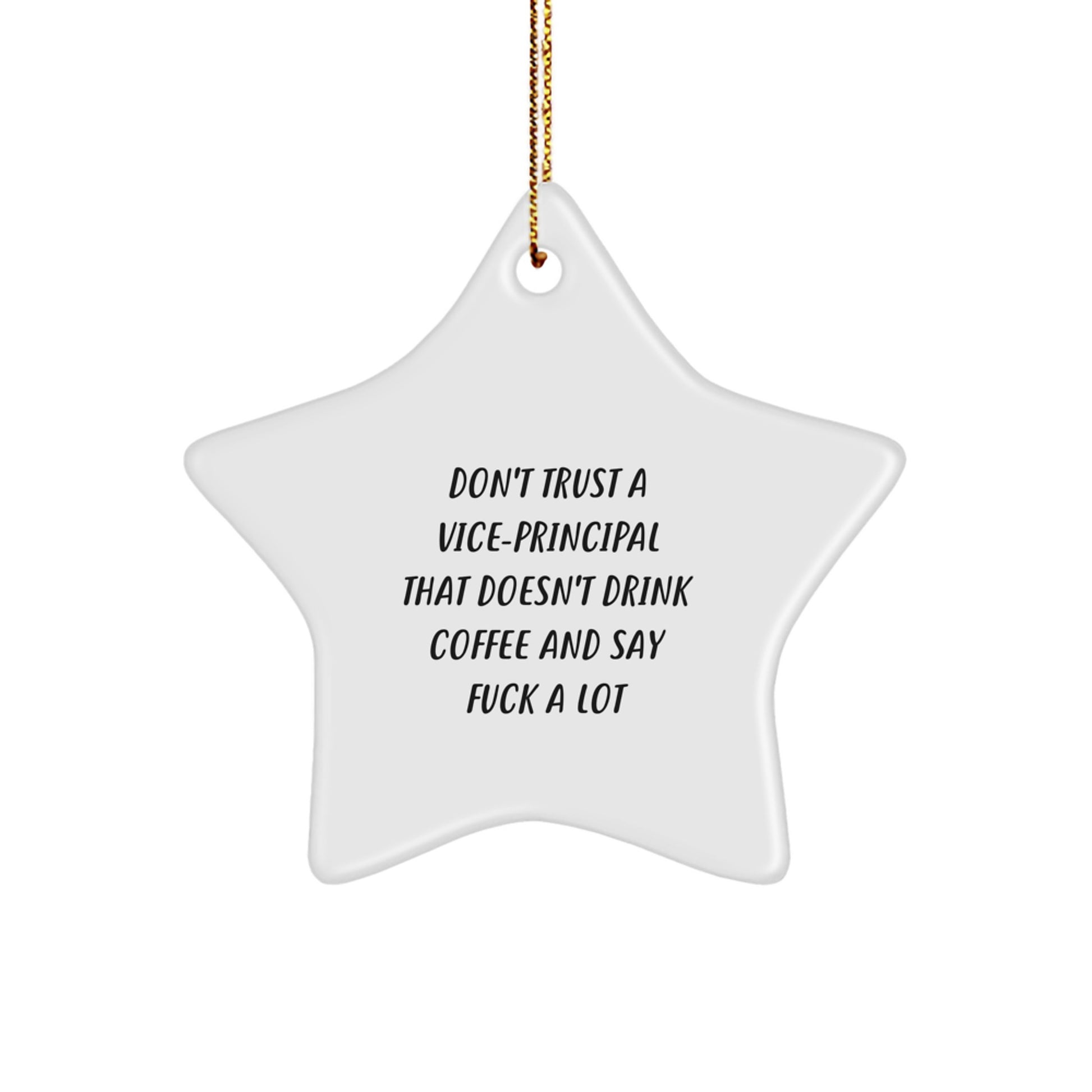 Funny Vice-principal Gifts, Star Ornament with Quote 'Don't Trust A Vice-principal That Doesn't Drink Coffee And Say F--k A Lot' for Christmas, Gifts from Friends to Vice-principal - Image 1