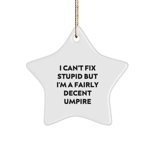 Funny Umpire Gifts from Friends for Umpire Enthusiast Christmas Unique Ornaments Star Shaped - Image 1