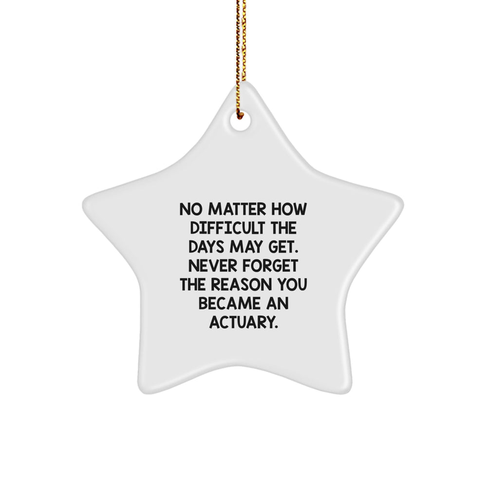 Funny Actuary Gifts, Unique Christmas Star Ornament for Actuaries, Inspirational Quote Gifts from Friends to Actuary Coworkers - Image 1