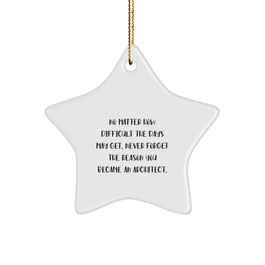 Architect Star Ornament, Inspirational MDF Star Gift, Funny Quote for Architects, Christmas Unique Gifts from Friends, Gifts for Men, Women, or Coworkers - Image 1