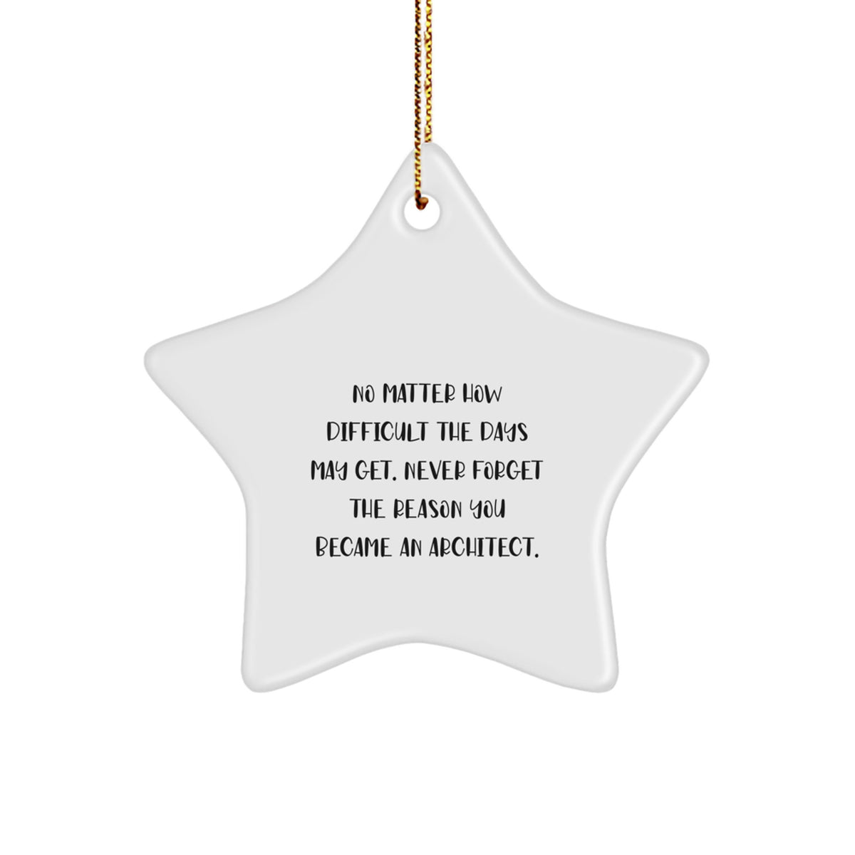 Architect Star Ornament, Inspirational MDF Star Gift, Funny Quote for Architects, Christmas Unique Gifts from Friends, Gifts for Men, Women, or Coworkers - Image 1
