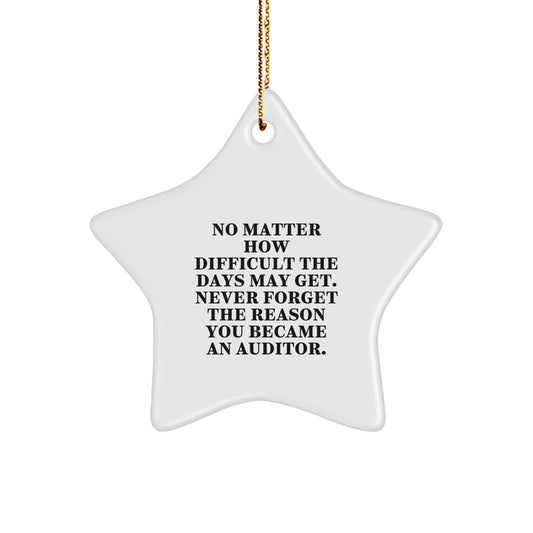 Auditor Star Ornament, Funny Quote Gifts for Auditors, Christmas Unique Gifts from Friends, Family, Coworkers, Men, Women - Image 1