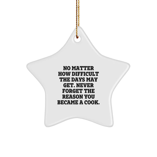 Funny Inspirational Gifts from Friends Family to the Amazing Cook in Your Life, Star Ornament Christmas Unique Gifts for Men Women Cooks - Image 1