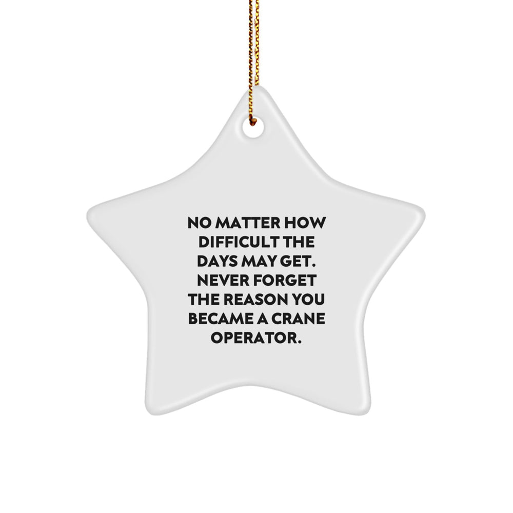 Crane Operator Star Ornament Gifts from Friends, Inspirational Quote - Never Forget The Reason You Became A Crane Operator, Christmas Unique Gifts for Crane Operator Men - Image 1