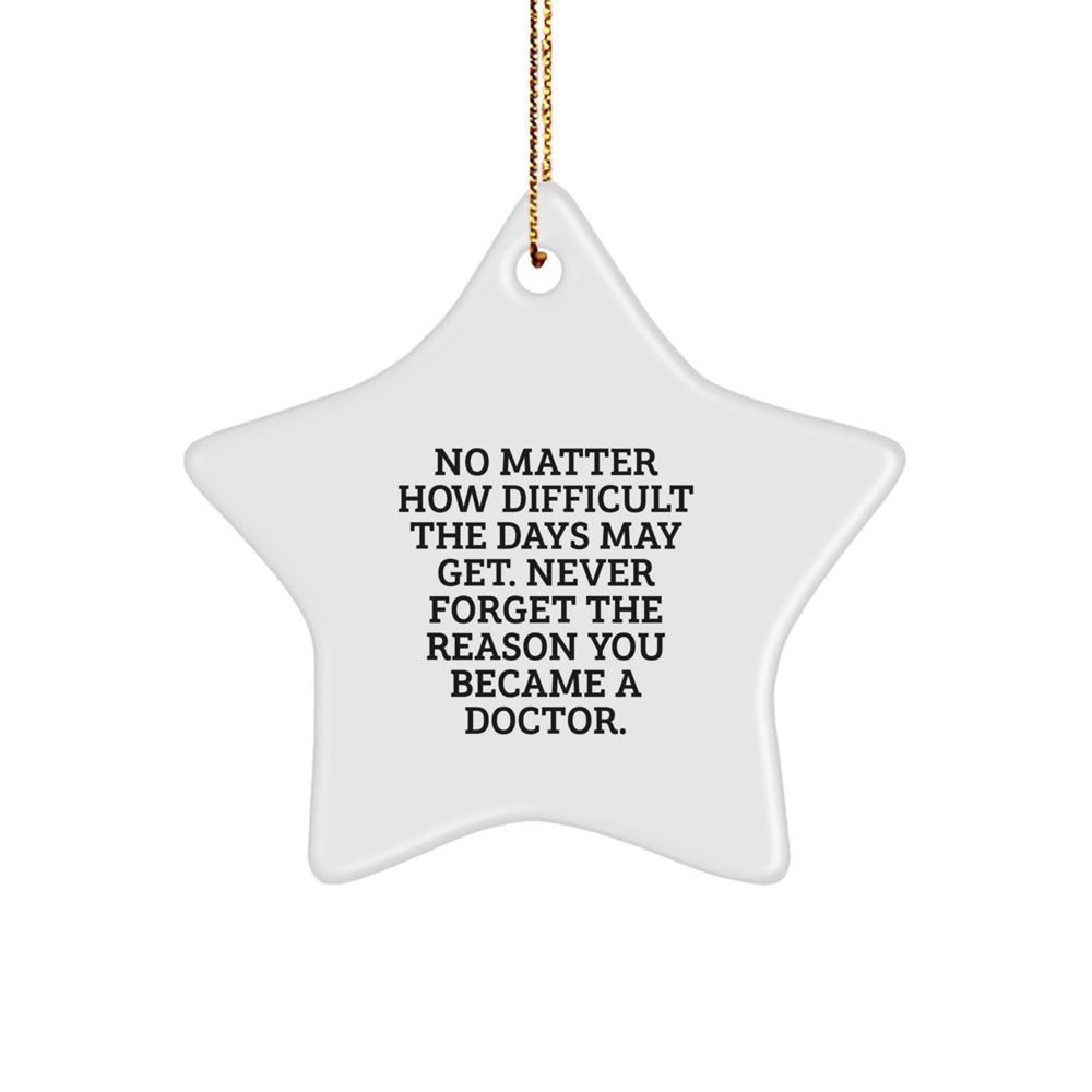 Gifts from Friends for Doctor's Christmas Inspiration - Star Ornament with Quote 'No Matter How Difficult The Days May Get...' - Image 1
