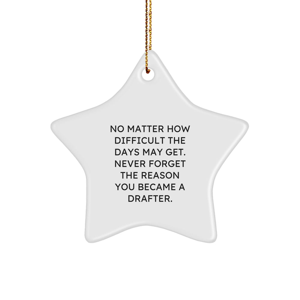 Drafter Gifts from Friends, Inspirational Star Ornament, Christmas Unique Gifts for Drafter - Image 1