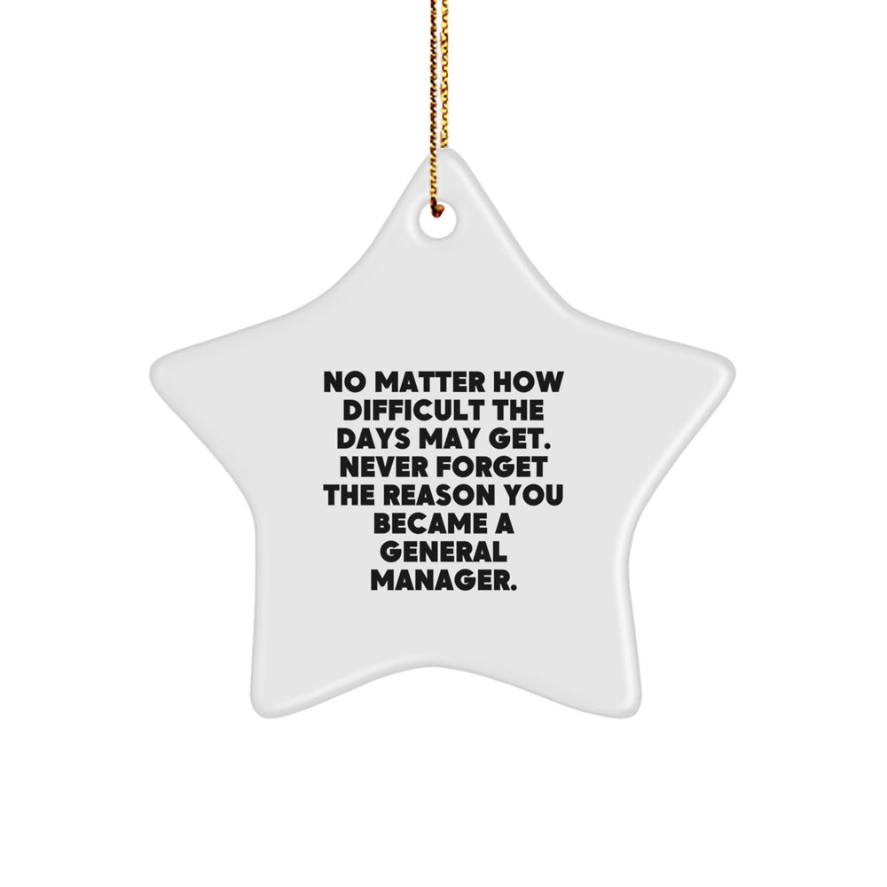 Funny Star Ornament General Manager Gifts from Family, Inspirational Quote Reminds You Why, Christmas Unique Gifts for General Manager - Image 1