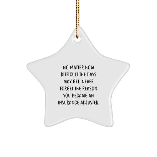 Funny Insurance Adjuster Gifts for Men, Women, Friends, Coworkers, Family, Insurance Adjuster Christmas Unique Gifts, Gifts from Family, Gifts for Insurance Adjuster Star Ornament - Image 1