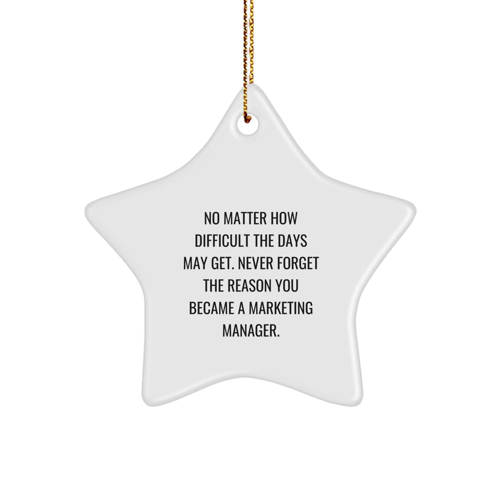 Marketing Manager Star Ornament, Funny Gift for Men Women Friends Family Christmas Unique Presents from Boss Coworkers - Image 1