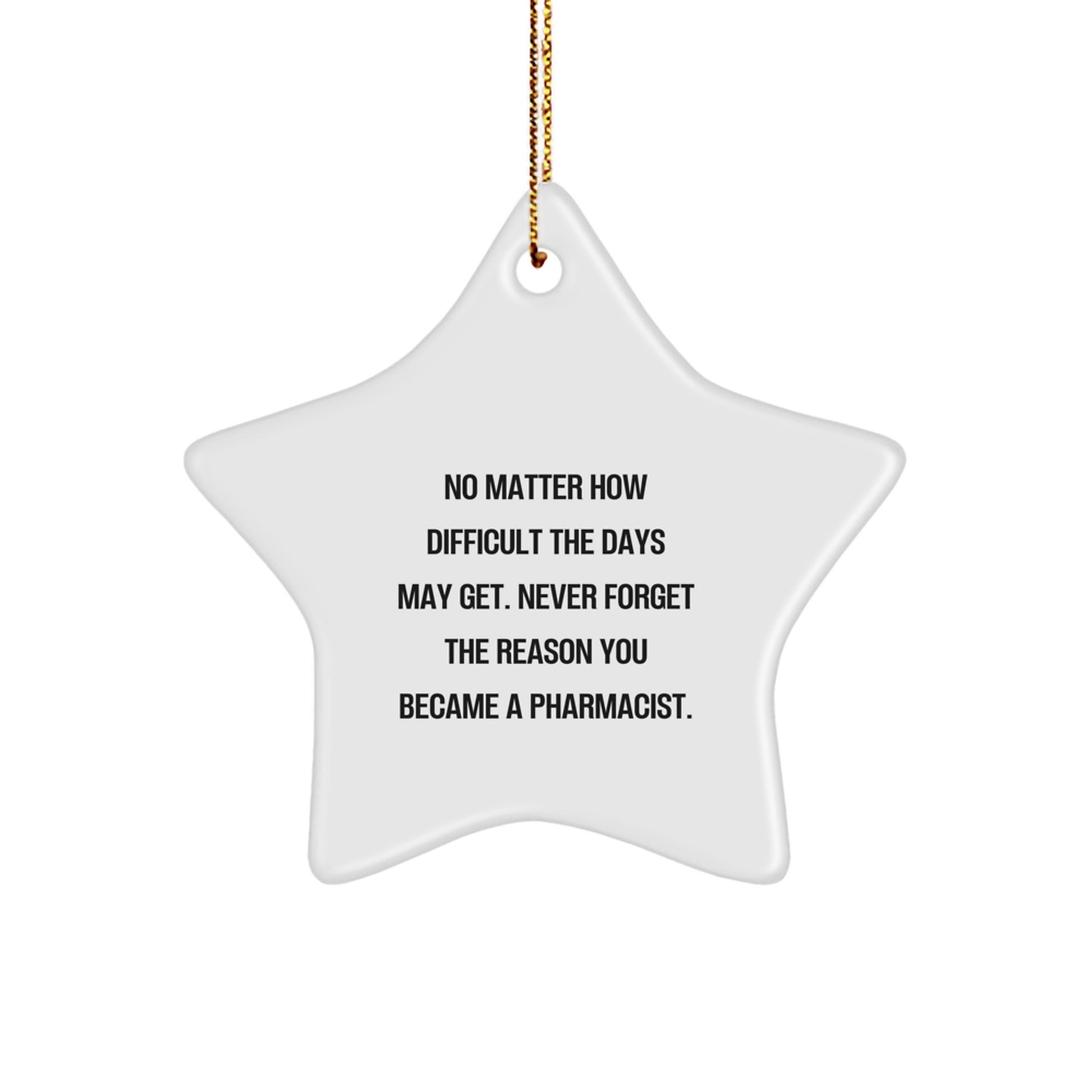 Gifts from Family for the Awesome Pharmacist Star Ornament, Funny Inspirational Quote, White Star Shaped Christmas Decorations, Pharmacist Gifts for Women Men Coworkers - Image 1