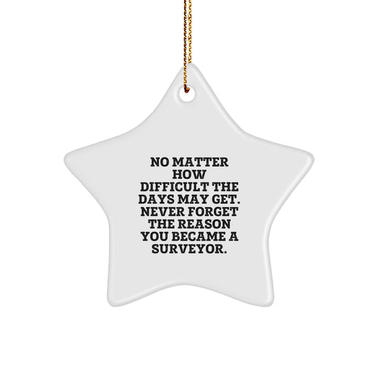 Unique Surveyor Gifts from Friends for Surveyors - Star Ornament for Christmas - Image 1
