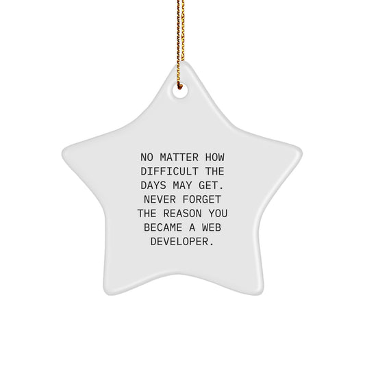 Web Developer Star Ornament Inspirational Quote Gifts from Friends for Christmas - Image 1