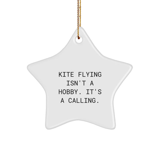 Kite Flying Star Ornament, Funny Kite Enthusiast Gift for Men, Gifts from Friends, Christmas Unique Gifts for Kite Flying Enthusiasts, Star Ornament Decorations - Image 1