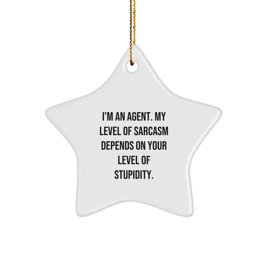 Funny Agent Star Ornament, Gifts from Friends for Agent, Agent Christmas Unique Gifts, Agent Star Shaped Decorative - Image 1