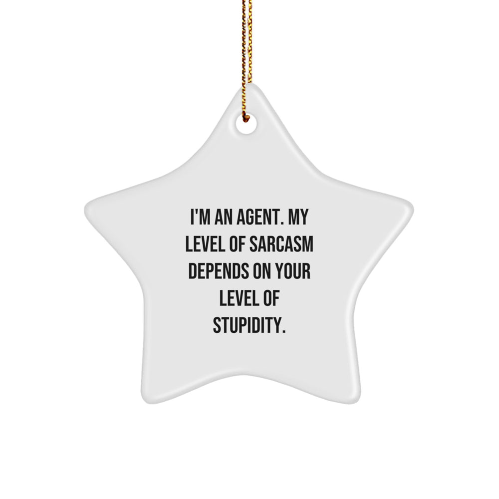 Funny Agent Star Ornament, Gifts from Friends for Agent, Agent Christmas Unique Gifts, Agent Star Shaped Decorative - Image 1