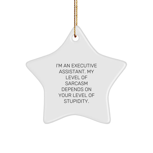 Funny Gifts from Executive Assistants, Sarcasm Star Ornament for Christmas Unique Gifts, Office Humor Executive Assistant Friends - Image 1