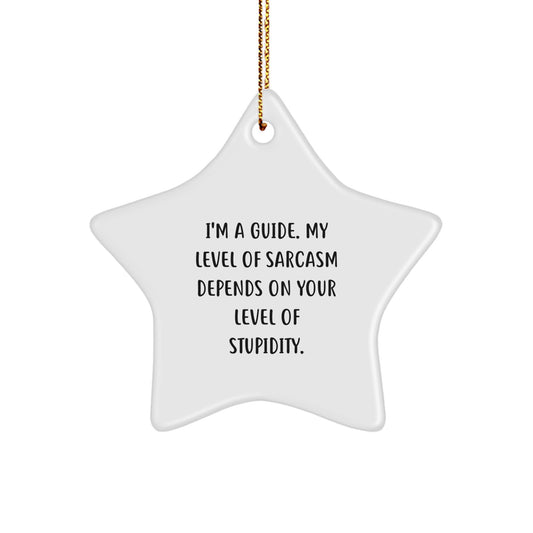 Funny Quote Guide Gifts for Men and Women - White Star Ornament, Gifts from Friends, Family, and Coworkers for Christmas Unique Decorations - Image 1