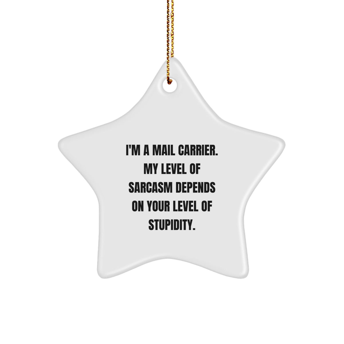 Funny Mail Carrier Gifts from Friends for Christmas - Star Ornament with Sarcasm Quote, Perfect for Coworkers, Family, or Mail Carrier Appreciation - Image 1