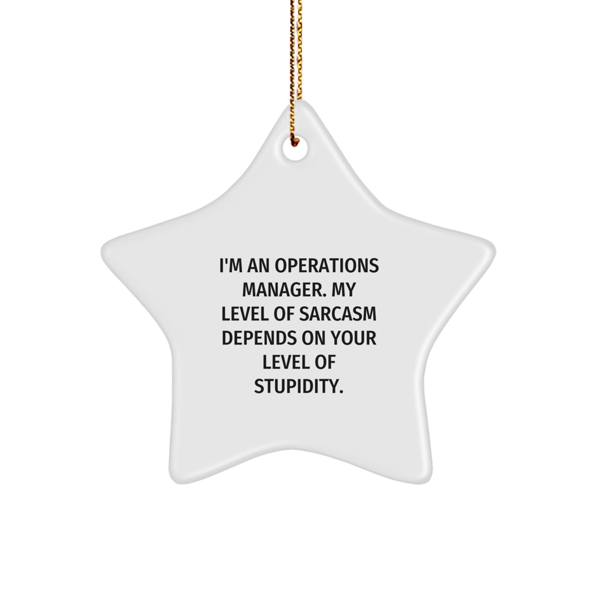 Funny Operations Manager Christmas Unique Gifts from Friends for Him - Star Ornament with Sarcasm Humor - Image 1