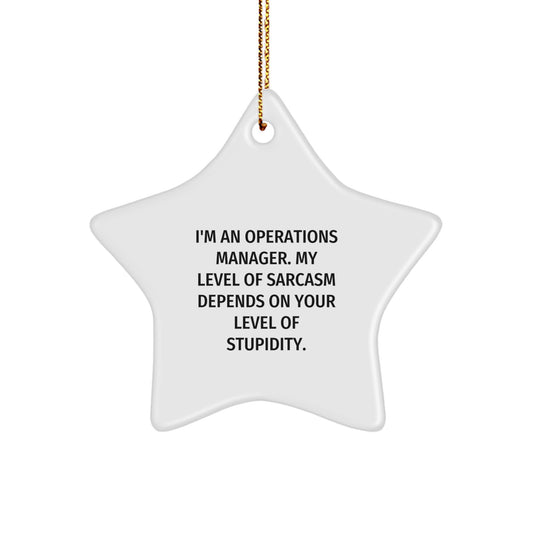 Funny Operations Manager Christmas Unique Gifts from Friends for Him - Star Ornament with Sarcasm Humor - Image 1